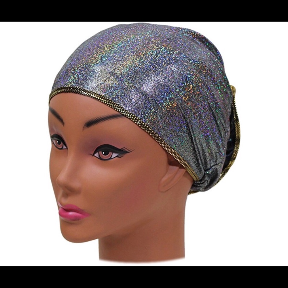 Beautiful Metallic Turban -style Head Wrap